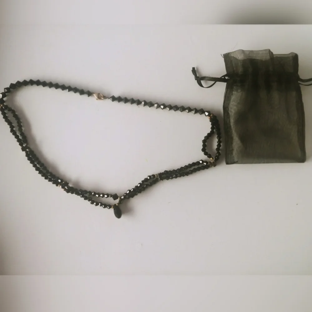 BOGO FREE! Jet Black Crystal Beaded Necklace | Handmade - Picture 2 of 5